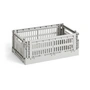 HAY - Colour Crate Mandje S, 26,5 x 17 cm, light grey, recycled