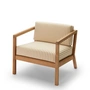Fritz Hansen - Skagerak Virkelyst Fauteuil, teak / goudgeel gestreept (Limited Edition)
