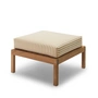 Fritz Hansen - Skagerak Virkelyst Poef, teak / goudgeel gestreept (Limited Edition)