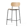 Audo - Co Counter Chair, H 94,5 cm, zwart stalen frame / eiken naturel