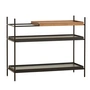 Woud - Tray Shelf laag, walnoot/zwart (configuratie 3)