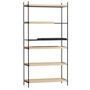 Woud - Tray Shelf hoog, eik / zwart (configuratie 7)