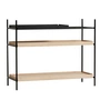 Woud - Tray Shelf laag, eik / zwart (configuratie 3)
