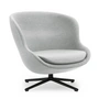 Normann Copenhagen - Hyg Loungestoel met draaivoet, aluminium zwart/grijs (Synergy LDS16)
