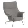 Muuto - Doze Lounge Chair, chromen voet / grijze hoes (Re-Wool 128)
