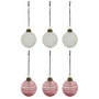 House Doctor - Lolli kerstbal, Ø 6 cm, rood/wit (set van 6)