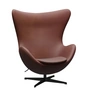 Fritz Hansen - Egg Chair, PVD zwart / leder Grace Chestnut (jubileumeditie 2022)