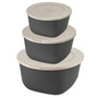 Koziol - Connect Stockholm voorraadpotten set, 4 l, 2 l, 1 l, nature ash grey (set van 3)