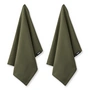 Humdakin - Theedoek van biologisch katoen, 45 x 70 cm, evergreen (set van 2)