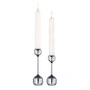 Lind DNA - Silhouette Kaarsenhouder, Ø 4. 2 x H 12 cm + Ø 4. 2 x H 1 4. 5 cm, zilver (set van 2)