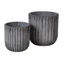 Broste Copenhagen - Fiber Plant pot, Ø 37 x 37 cm, houtskool (set van 2)
