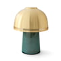 & Tradition - Raku LED tafellamp SH8, Ø 16 x 21 cm, blauw groen & messing