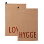 Design Letters - Favourite Theedoek, Love / Hygge, beige (set van 2)