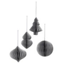 Broste Copenhagen - Christmas Mix Decoratieve hanger, Ø 9 x H 10 cm, zilver (set van 4)