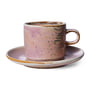 HKliving - Chef Ceramics Kop met schotel, 220 ml, rustic pink