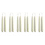Hay - Mini Koloniale kaarsen, h 14 cm, lichtgroen (set van 12)