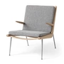 & Tradition - Boomerang HM2 Loungechair, frame geolied eiken / poten roestvrij staal, grijs (Hallingdal 130)