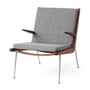 & Tradition - Boomerang HM2 Loungechair, frame walnoot geolied / poten roestvrij staal, grijs (Hallingdal 130)
