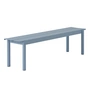 Muuto - Linear Steel Bank Outdoor, 170 cm, lichtblauw