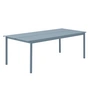 Muuto - Linear Steel Outdoor Tuintafel, 220 x 90 cm, lichtblauw