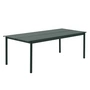 Muuto - Linear Steel Outdoor Tuintafel, 220 x 90 cm, donkergroen