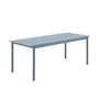 Muuto - Linear Steel Outdoor Tuintafel, 75 x 200 cm, lichtblauw