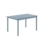 Muuto - Linear Steel Outdoor Tuintafel, 140 x 75 cm, lichtblauw