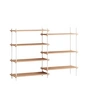 Moebe - Shelving System Medium Dubbel, eiken geolied / wit