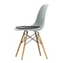 Vitra - Eames Plastic Side Chair DSW met zitkussen, honingkleurig essen / lichtgrijs (viltglijders basic dark)