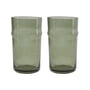 House Doctor - Rain Drinkglas, h 14 cm, groen (set van 2)
