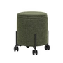 Hübsch Interior - Contain Pouf met wielen klein Ø 42 x 46 cm, groen