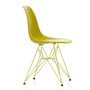 Vitra - Eames Plastic Side Chair DSR RE, citroen / mosterd (vilt glijdt basis donker)
