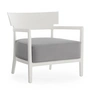 Kartell - Cara Outdoor Fauteuil, wit mat frame / grijze bekleding