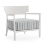 Kartell - Cara Outdoor Fauteuil, wit mat frame / groen gestreepte bekleding