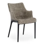 Kartell - Eleganza Nia Fauteuil, frame zwart / stof gemêleerd duifgrijs