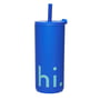 Design Letters - Hi Travel Drinkrietjesbeker, 0,5 l, kobaltblauw