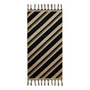 HKliving - 1965 Badhanddoek, 70 x 140 cm, beige / zwart