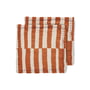 HKliving - Katoenen servetten, 30 x 30 cm, gestreept mandarijn (set van 2)