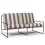 ferm Living - Desert Stripe Outdoor 2-Seater Sofa - Zwart / chocolade