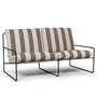 Ferm Living - Desert Stripe Outdoor 2-zits bank - Zwart / chocolade
