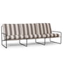 ferm Living - Desert Stripe Outdoor 3-Seater Sofa, zwart / chocolade