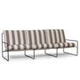 Ferm Living - Desert Stripe Outdoor 3-zitsbank, zwart / chocolade