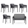 Nardi - Net bank + 4x Net fauteuil, antraciet
