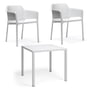 Nardi - Net fauteuil (2x) + Cube tafel 80, wit