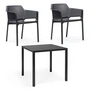 Nardi - Net fauteuil (2x) + Cube tafel 80, antraciet
