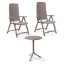 Nardi - Darsena Relax klapstoel (2x) + Step tafel, tortora