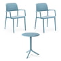 Nardi - Bora fauteuil (2x) + Step tafel, celeste