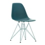 Vitra - Eames Plastic Side Chair DSR RE, zeeblauw / hemelsblauw (basis glijders van donker plastic)