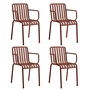 HAY - Palissade Fauteuil, iron red (set van 4)
