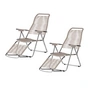 Fiam - Ligstoel Spaghetti , frame aluminium / hoes taupe (set van 2)